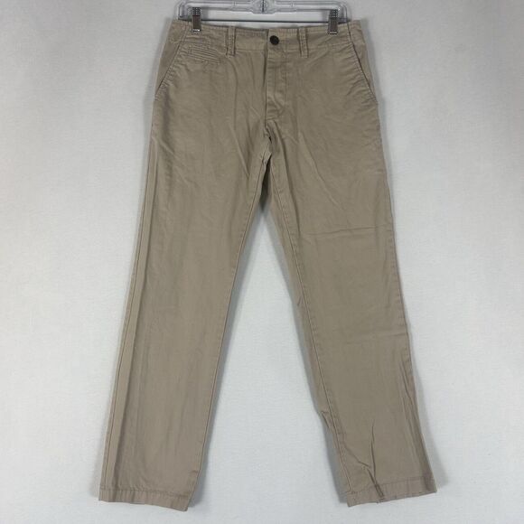 Old Navy Broken In Khaki Pants Mens 28x30 Straight Leg Cotton Rolled Oats Casual - Picture 1 of 15